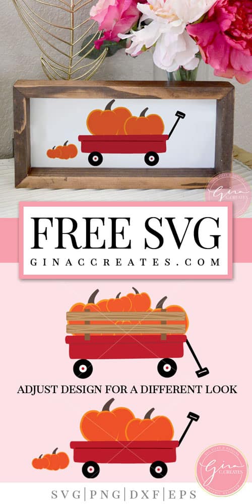 pumpkin with red wagon svg