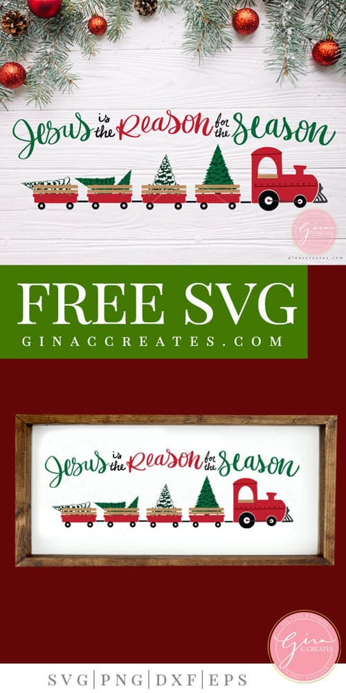 free svg Christmas train