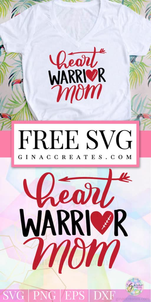 Heart Warrior mom free svg