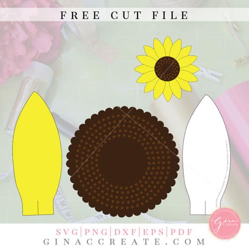 DIY Paper Sunflower with free SVG & Template - Gina C. Creates