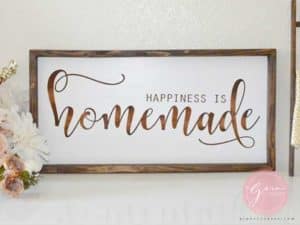 happiness is homemade sign painted