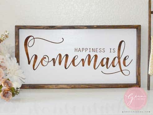 happiness is homemade sign painted