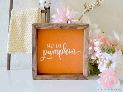 hello pumpkin orange holiday sign