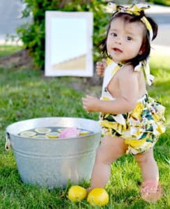 lemon romper baby photoshoot