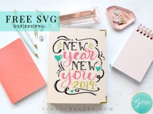 stationary hand letter design, free svg new year