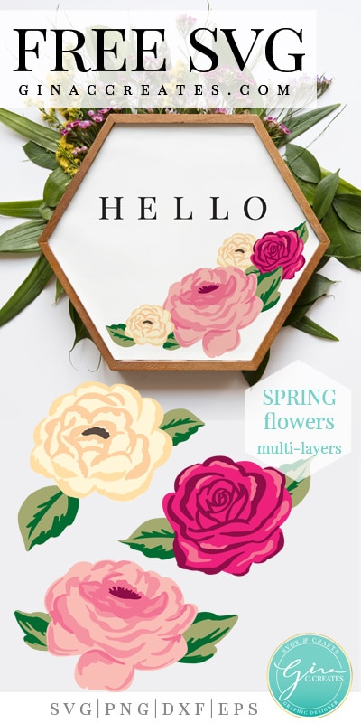 free spring flower svg, floral svg cut files