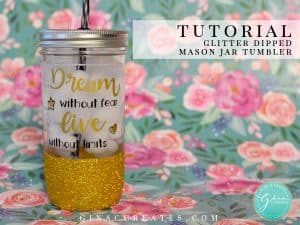 how to make a glitter dipped mason jar cup