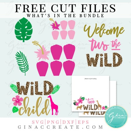 free two wild birthday party cut files