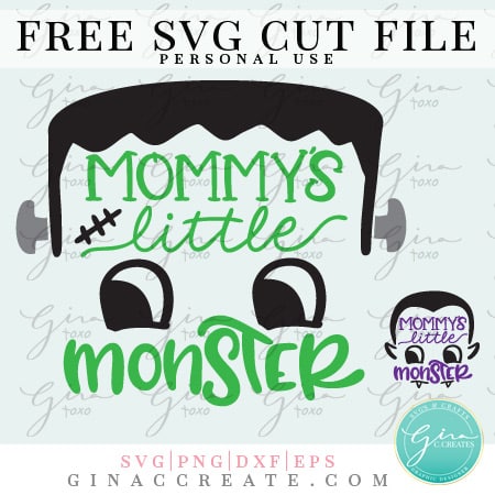 Frankenstein Mommy's little monster free svg cut file