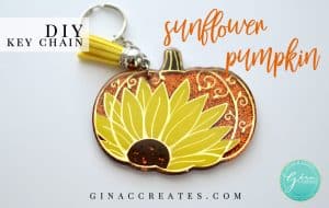 sunflower pumpkin key chain fall cricut crafts