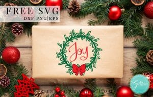 joy Christmas wreath free svg