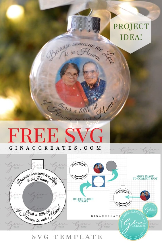free svg template memorial ornament, someone we love is in heaven svg