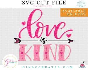 love is kind valentines day svg cut file on etsy