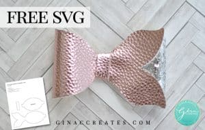 mermaid tail hair bow free svg and template