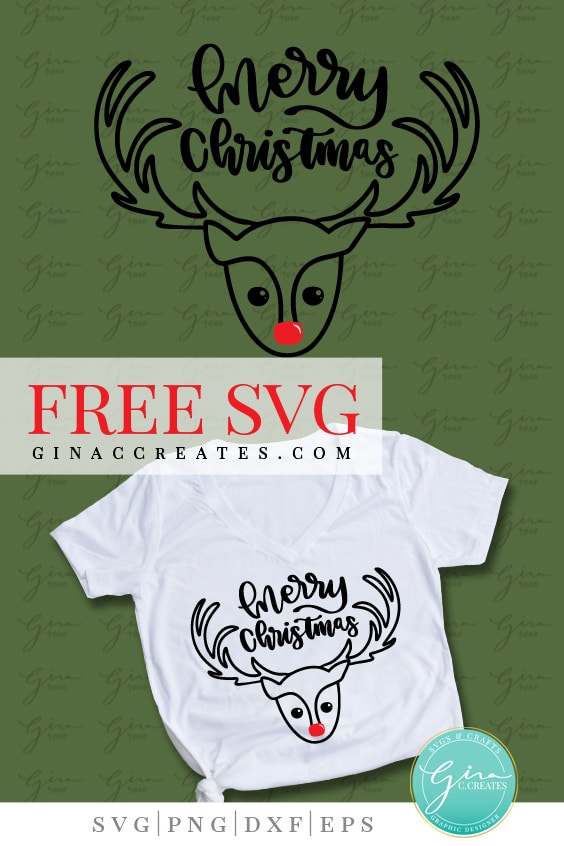 merry christmas free svg, reindeer free svg