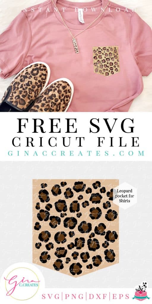 free svg leopard print pocket svg cricut cut file