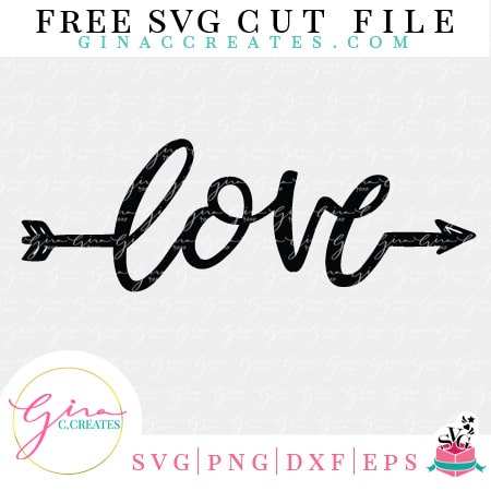 word love arrow free svg cut file
