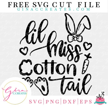 lil miss cotton tail easter shirt free svg cut file