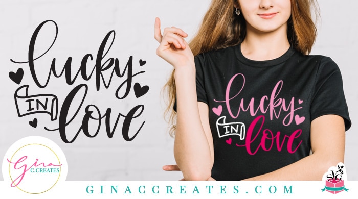 lucky in love svg cut file free valentine's day svg craft files