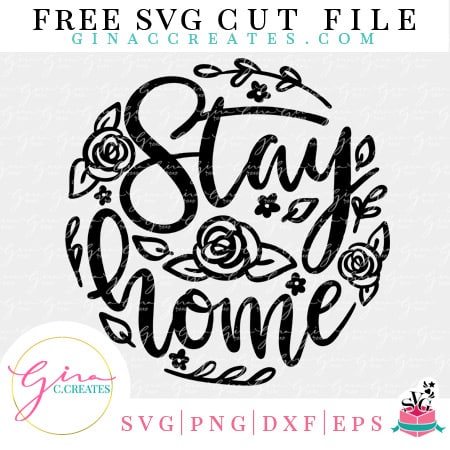 Stay home floral circle free svg covid 19 free svg