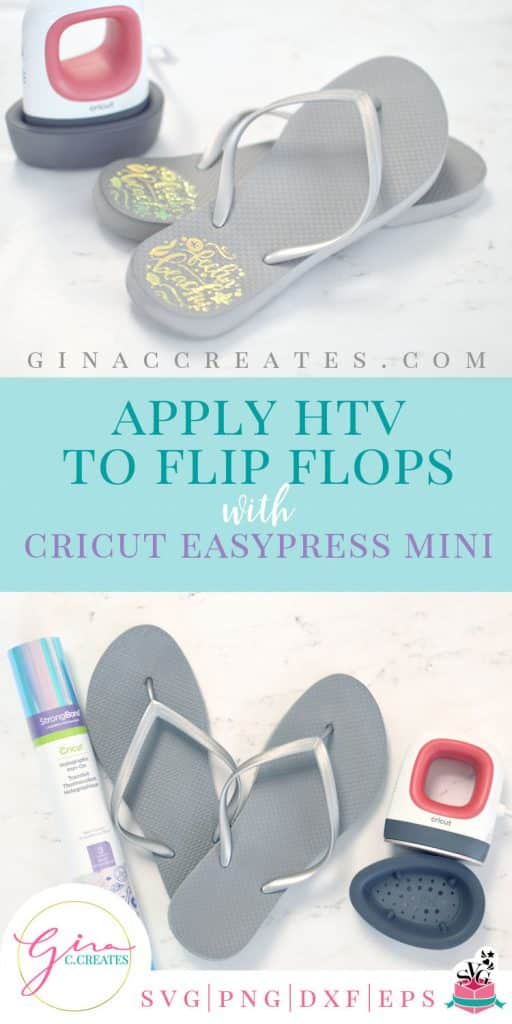 how to use the cricut easypress mini on flip flops