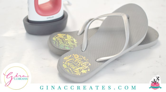 how to use cricut easypress mini on flip flops