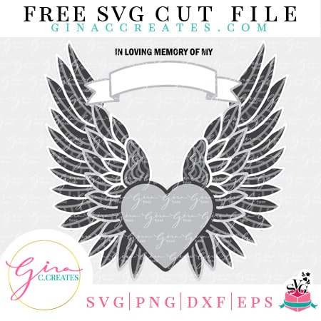 free svg angel wings memorial shadow box