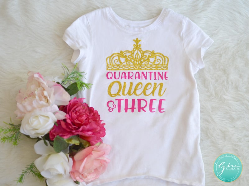 quarantine queen 3rd birthday idea crown free svg