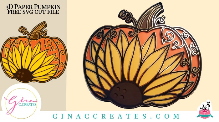3D paper mandala Sunflower Pumpkin Free SVG