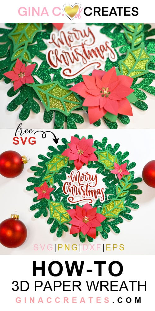 how to make a 3D paper wreath cricut