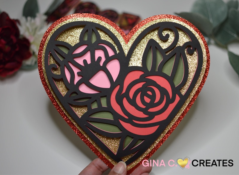 3D Mandala Valentine's day card free svg