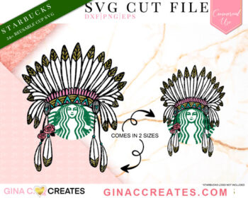 Feather headdress native SVG, starbucks svg