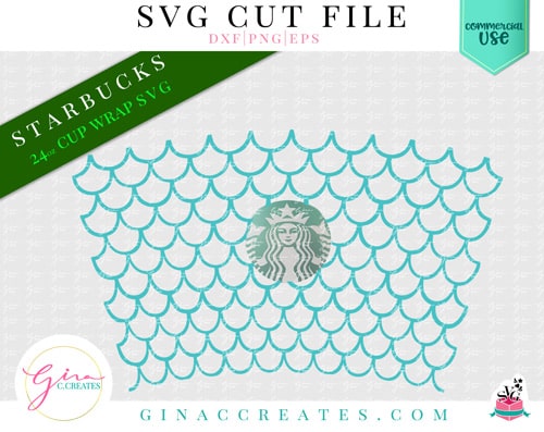 mermaid scales pattern SVG cup wrap
