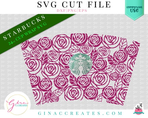 Download rose-flower-starbucks-wrap-svg - Gina C. Creates