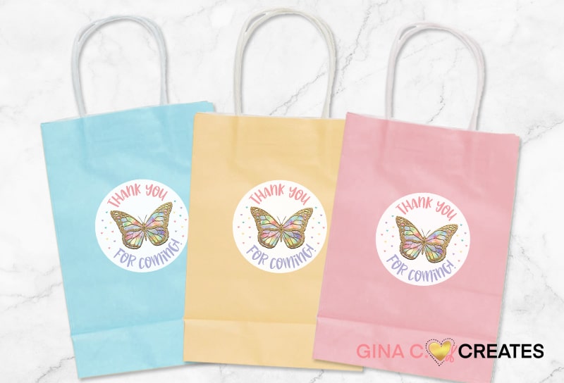 Goodie candy bags butterfly party idea