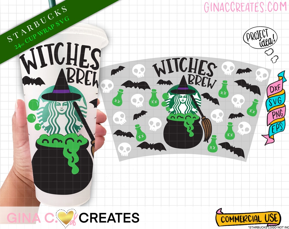 starbucks halloween cup wrap svg, witches brew