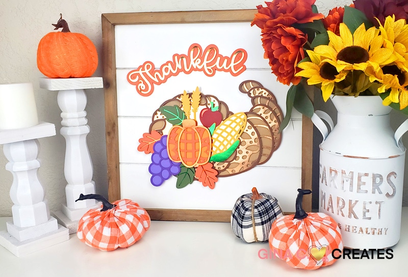 Fall Thanksgiving Craft Project, cornucopia SVG, layered mandala svg