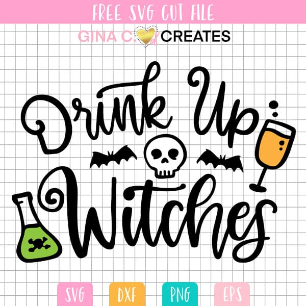 free halloween svg drink up witches