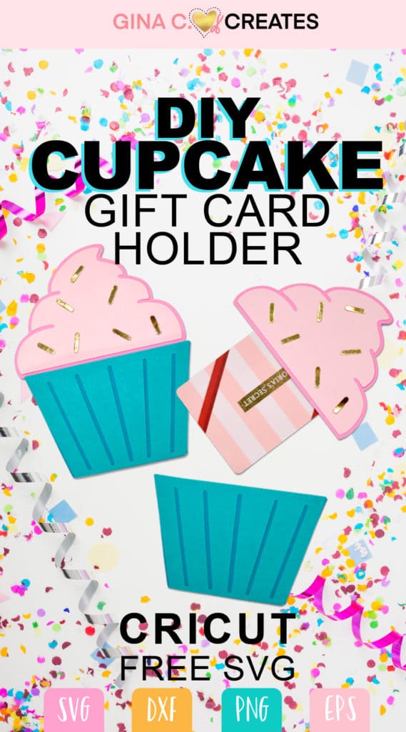 diy birthday gift card holder cupcake free svg