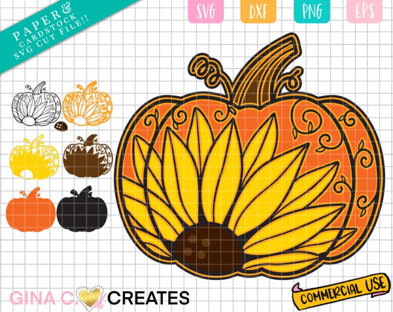 Sunflower Pumpkin SVG fall svg
