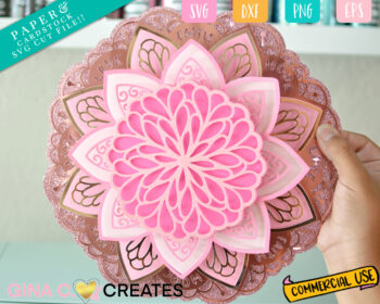 3d layered floral mandala svg