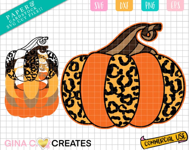 Layered Leopard Pumpkin SVG