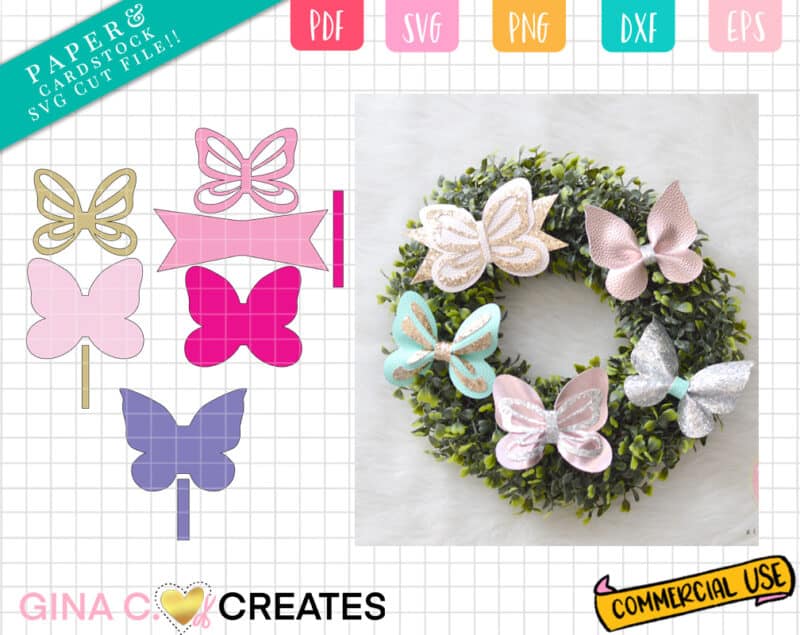 butterfly bow hair bow template