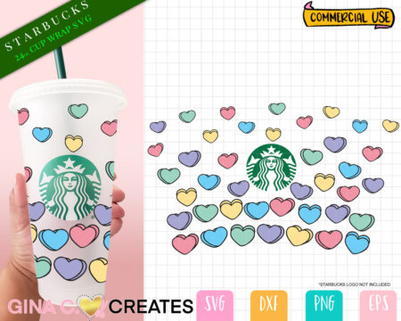 Valentine's Starbucks Tumbler SVG Wrap