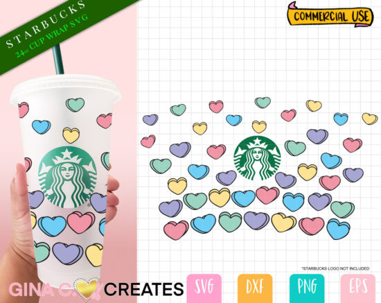 Valentine's Starbucks Tumbler SVG Wrap