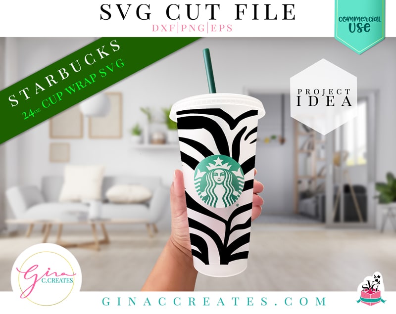 Zebra Starbuck's Wrap SVG