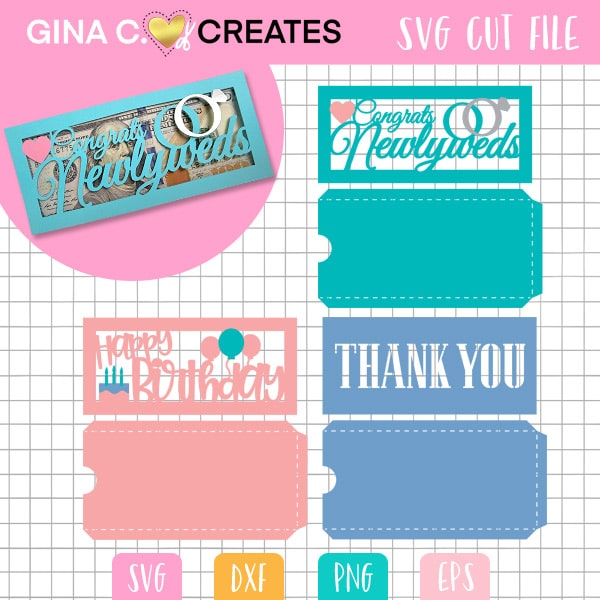 Easy Cricut Money Card Holders for Birthdays and Weddings, free svg special occasions circut cards, money card holder svg, free birthday card svg