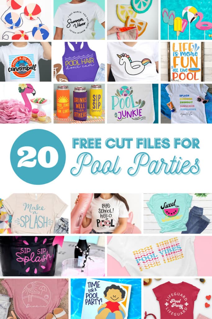 summer pool party free svg cut files cricut