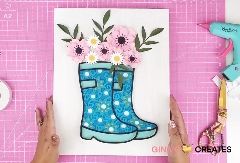 spring rainboots mandala SVG tutorial Gina C Creates