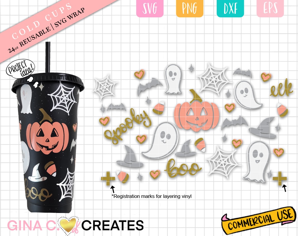 Halloween Cold Cup Wrap Svg Cut Files Graphic by Nigel Store · Creative  Fabrica